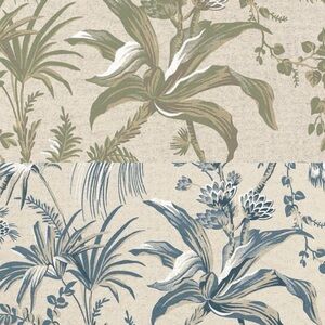 Two (2) large Anna French Botanical Print Fabric samples.